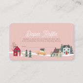 Vakantiestad/dorp Roze Luier Raffle Ticket Informatiekaartje (Voorkant)