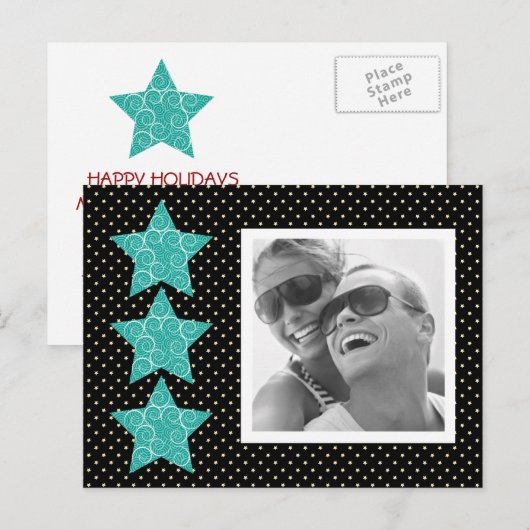 Vakantiestars Foto Briefkaart {zwart} (Voorkant / Achterkant)