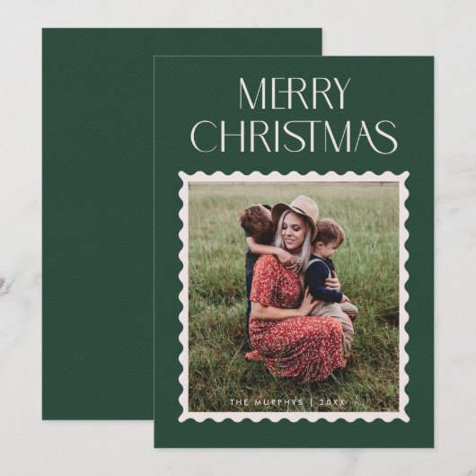 Vakantiestempel Fotokaart - Bos Feestdagenkaart (Voorkant / Achterkant)