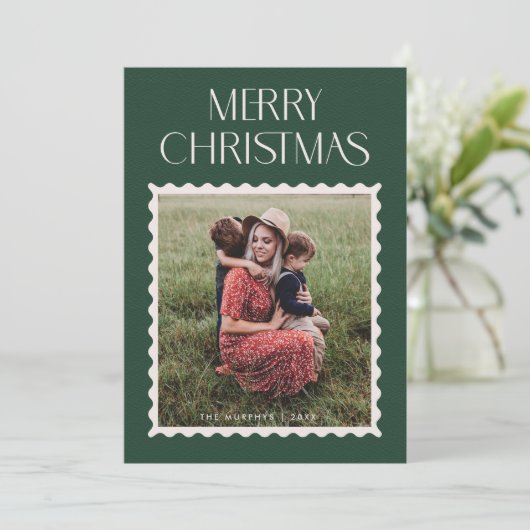 Vakantiestempel Fotokaart - Bos Feestdagenkaart (Staand voorkant)