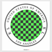 Vakantiesticker voor zwarte en groene checkboard sticker (Vel)