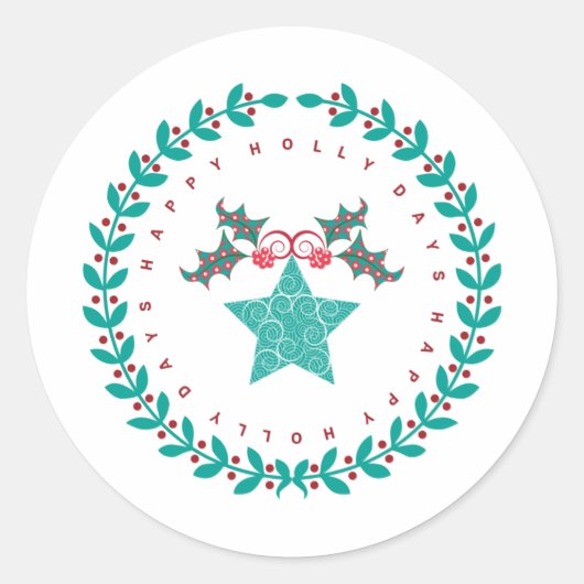 Vakantiestische envelopsluitingen of kaartenbonker ronde sticker (Voorkant)