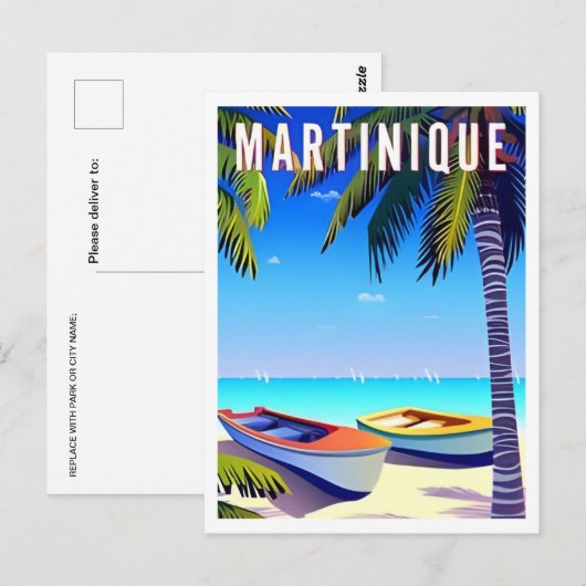  vakantiestrand van Martinique Briefkaart (Voorkant / Achterkant)