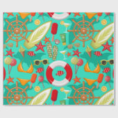 vakantiestranspatroon cadeaupapier (Vlak)