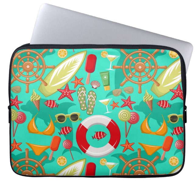 vakantiestranspatroon laptop sleeve (Voorkant)