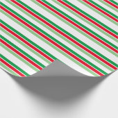 Vakantiestrepen Rood Wit Groen Inpakpapier (Hoek)