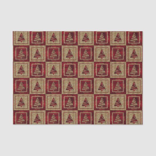 Vakantietbomen in Cheetah Print en Red Tissuepapier (Voorkant)