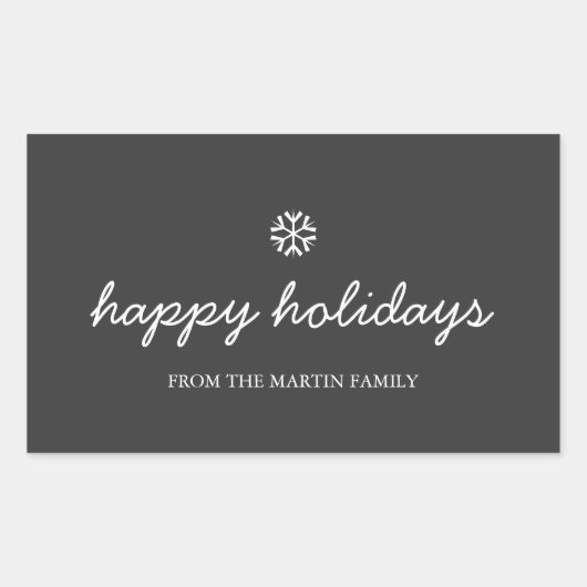 Vakantieteken - prettige feestdagen rechthoekige sticker (Voorkant)