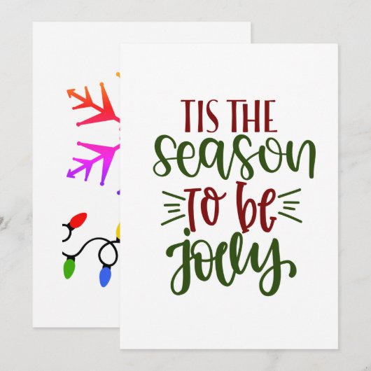 Vakantiethema: Het is het seizoen om vrolijk te zi Feestdagenkaart (Voorkant / Achterkant)
