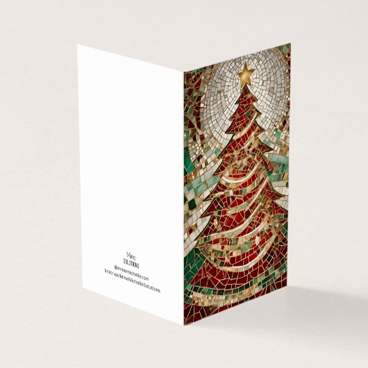 Vakantiethema Kerstboom Star Mosaic Kaart (Buitenkant)