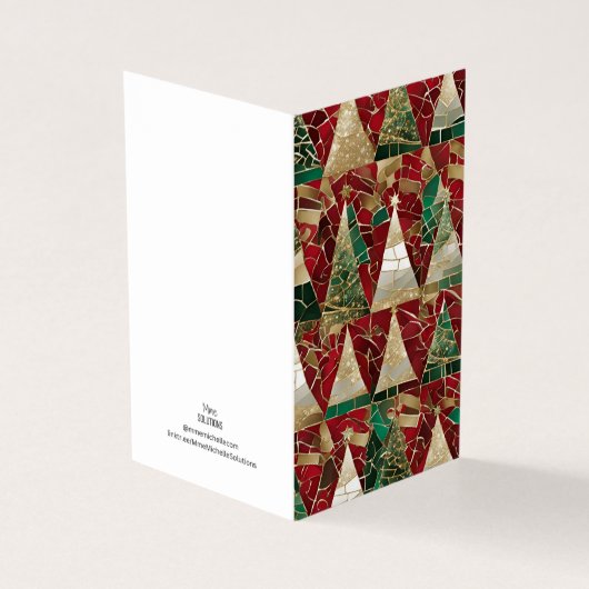 Vakantiethema Multi Tree Vitrail Mozaïek Kaart (Buitenkant)