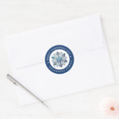 Vakantiethema Snowflake & Ice Cristals Ronde Sticker (Envelop)