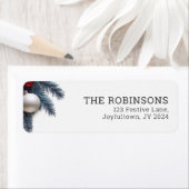 Vakantiethema Winter Groen Feestelijke dennenbos Etiket (Insitu)