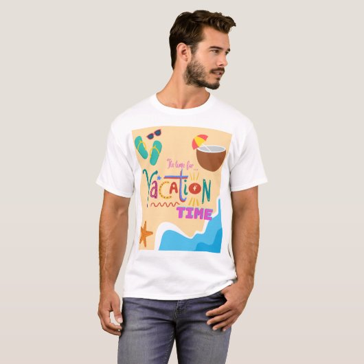 vakantietijd t-shirt (Voorkant volledig)