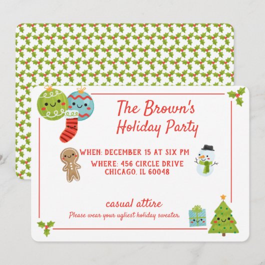 Vakantietpartij Bedankkaart (Voorkant / Achterkant)