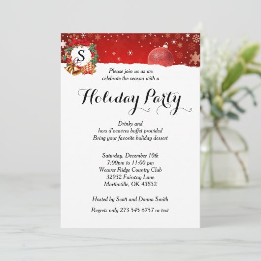 Vakantietpartij | Monogram Kaart (Staand voorkant)