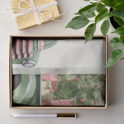 vakantietraditie: Vrachtwagen & Kerstbomen Tissuepapier (Geschenk)