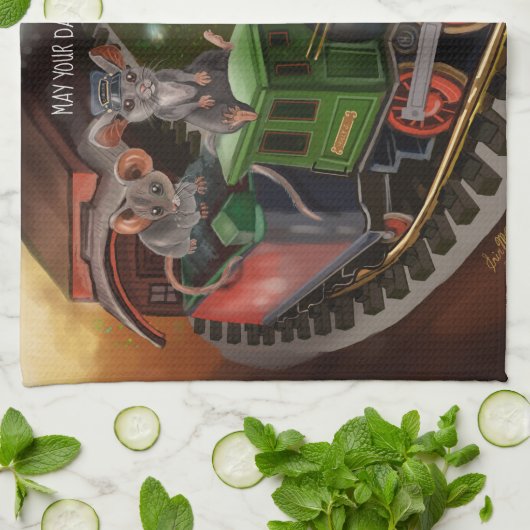 Vakantietraining voor Merry Mouse Theedoek (Gevouwen)