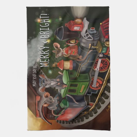 Vakantietraining voor Merry Mouse Theedoek (Verticaal)