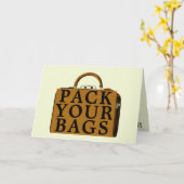 Vakantietrip-aankondiging Vintage Koffer Template Kaart (Gele Bloem)