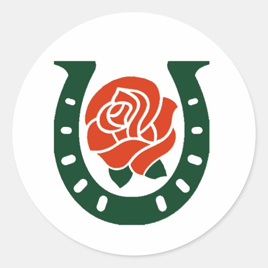 Vakantietsticker voor hoefijzer ronde sticker (Voorkant)