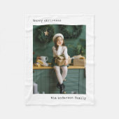 Vakantietypewriter | Zwart-wit met foto Fleece Deken (Voorkant)