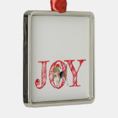 vakantietypografie JOY kersthond feestelijk Metalen Ornament (Rechts)