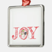 vakantietypografie JOY kersthond feestelijk Metalen Ornament (Links)