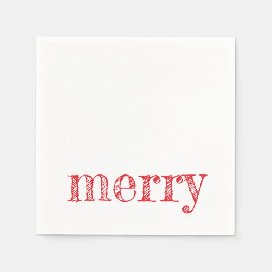vakantietypografie VROLIJK kerstfeest modern Servet (Voorkant)