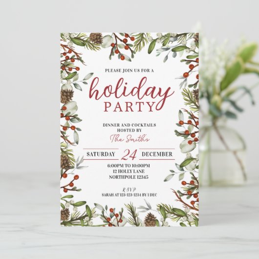 Vakantieuitnodiging, diner- en cocktails kaart (Staand voorkant)