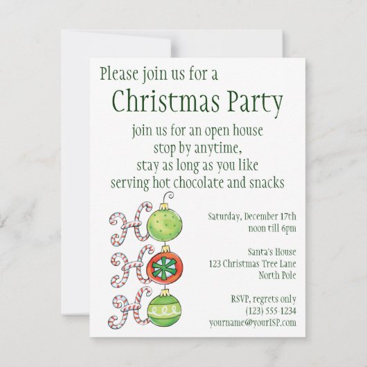 Vakantievakantie kerstfeest uitnodiging (Achterkant)