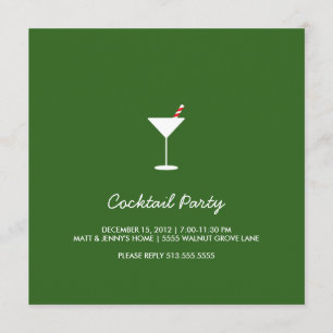 Vakantievakantie Swizzle Cocktail Party Invitation Kaart