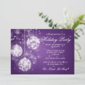 Vakantievakantie Uitnodiging Mousserende Baubles P (Staand voorkant)