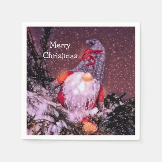 Vakantievakboom met prettige kerstavond servet (Voorkant)