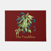 Vakantievakdag Waterverf Mistletoe Red Berries Bla Deurmat (Voorkant)