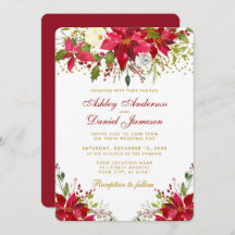 Vakantievakdennendes Floral Red Gold Glitter