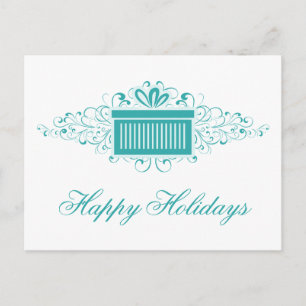 Vakantievakzalvers Cadeau kerstBriefkaart, Blauwgr Feestdagenkaart