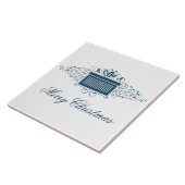 Vakantievakzalvers Cadeau Tegel blauw Tegeltje (Zijkant)