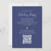 Vakantievechtpartij Navy Blue Snowflake QR-code Fa Kaart (Voorkant)