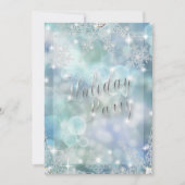 Vakantievee Glitzy Snowflake Ice Blue Bokeh Kaart (Voorkant)