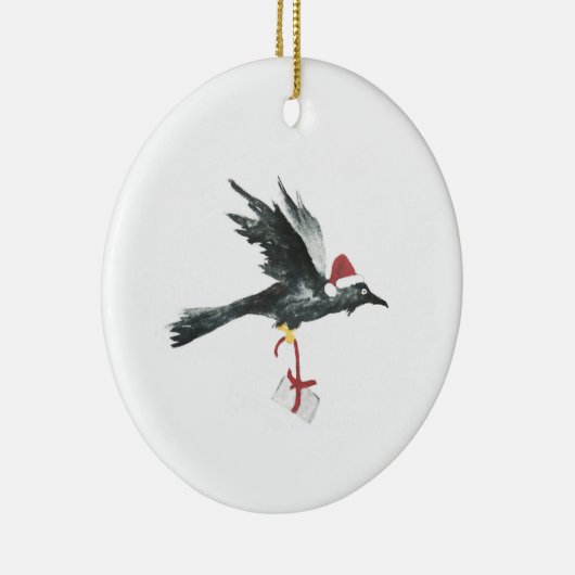 Vakantieveld met cadeau keramisch ornament (Rechts)