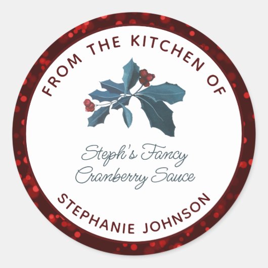 Vakantieveld uit de keuken van Red Bokeh Ronde Sticker (Voorkant)