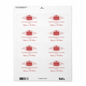 Vakantievelden Cadeau baketiketten, rood Etiket (Full Sheet)