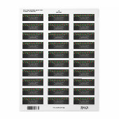 Vakantievelden retourneren etiket (Full Sheet)