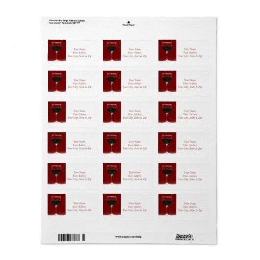 Vakantievelden Wijnretournering Etiket (Full Sheet)