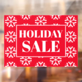 Vakantieverkoop Red White Snowflakes Business  Raamsticker (Vel 2)