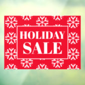 Vakantieverkoop Red White Snowflakes Business  Raamsticker (Vel 3)
