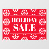 Vakantieverkoop Red White Snowflakes Business  Raamsticker (Vel)