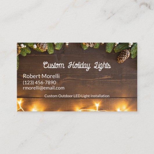 Vakantieverlichting en decoratie-installatie visitekaartje (Voorkant)