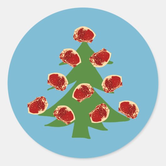 Vakantievleesboom Ronde Sticker (Voorkant)